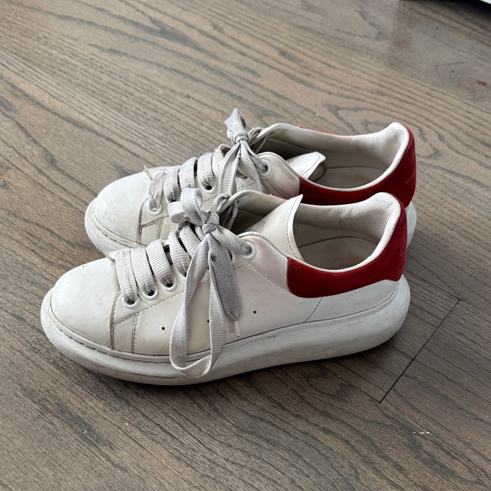 Alexander McQueen White and Red Sneakers